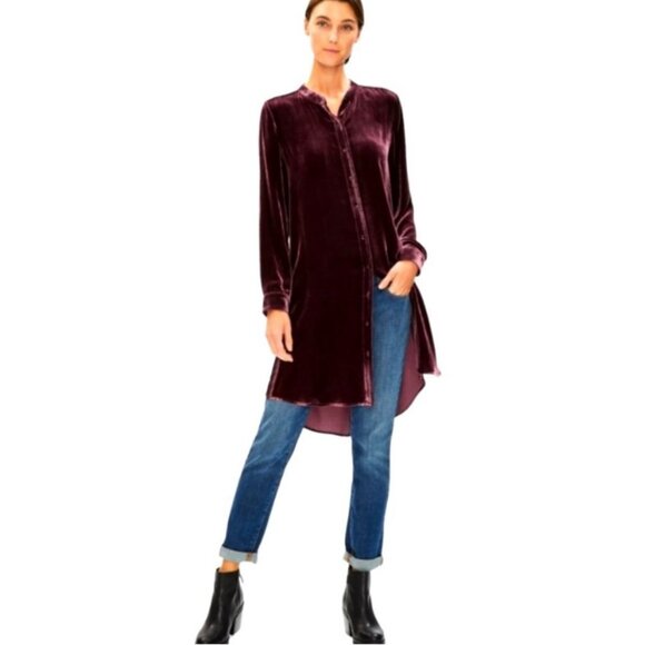 Eileen Fisher Velvet button front dress - size large - Picture 2 of 7